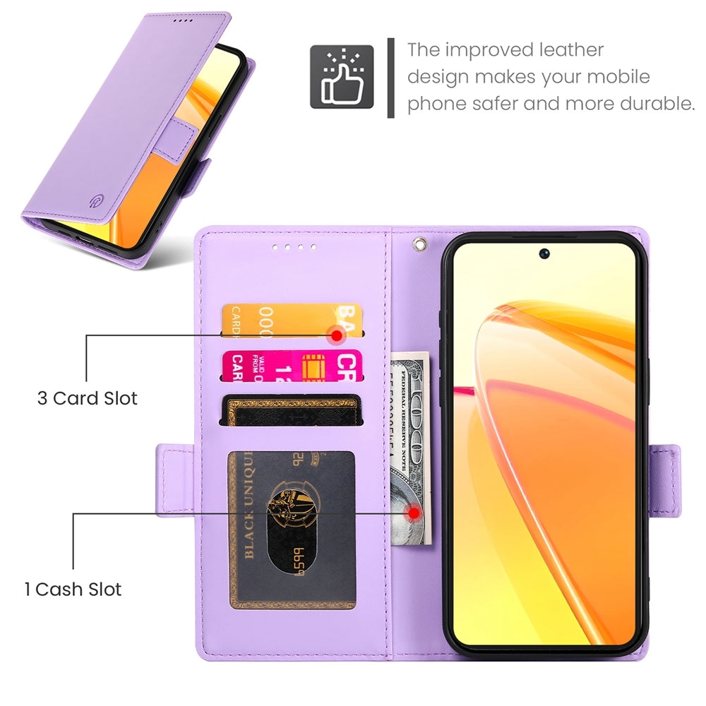 Realme Narzo N55 Magnetic Leather Wallet Case with Card Slots, Stand Function & Full Protection