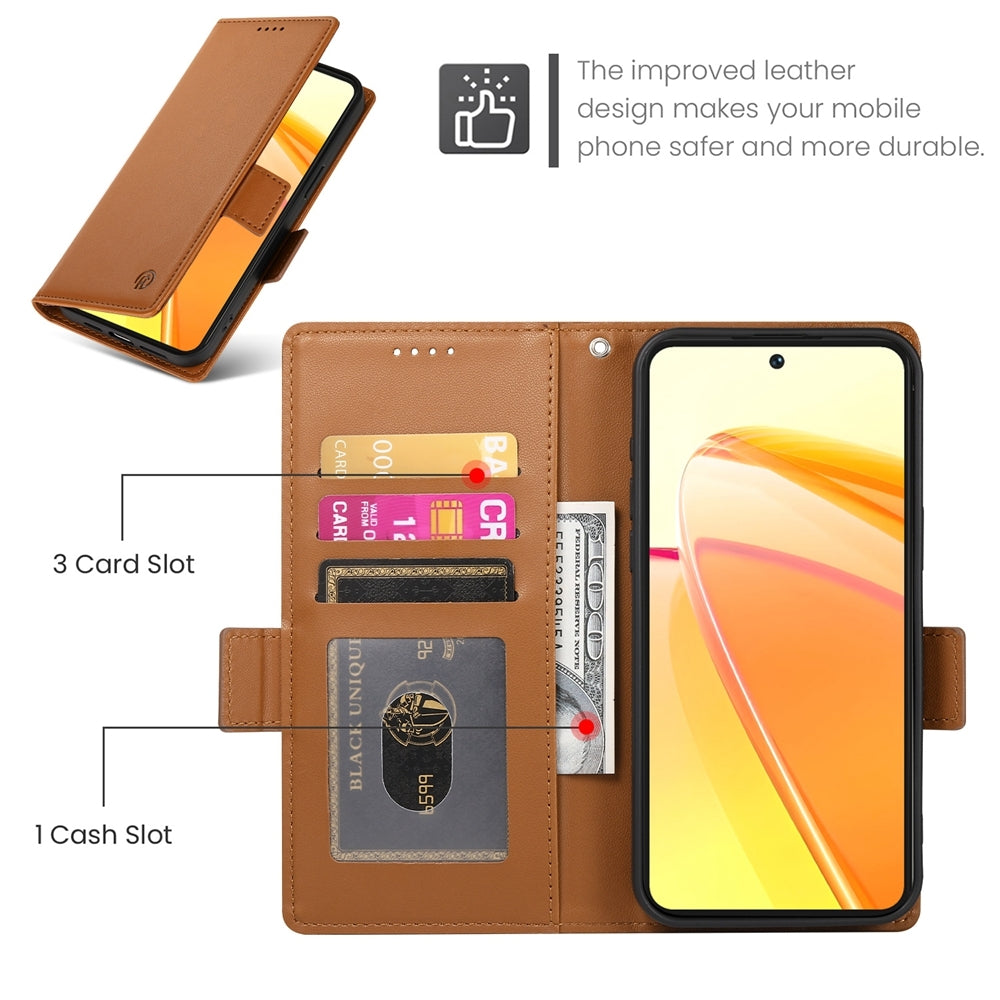 Realme C55 4G Magnetic Leather Wallet Case with Card Slots, Stand Function & Full Protection