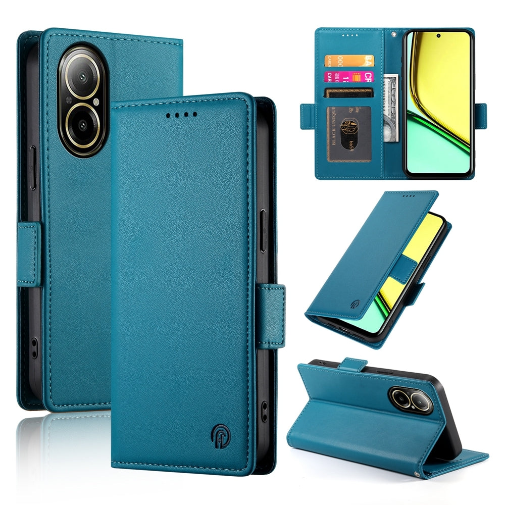 Realme C67 4G Global Magnetic Leather Wallet Case with Card Slots, Stand Function & Full Protection