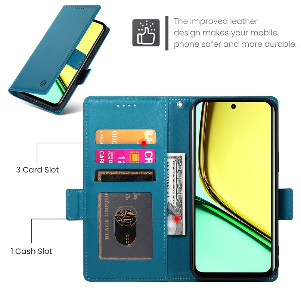 Realme C67 4G Global Magnetic Leather Wallet Case with Card Slots, Stand Function & Full Protection