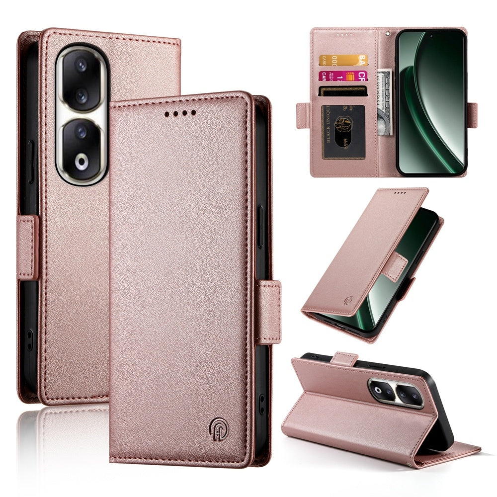 Realme GT 6 Global Magnetic Leather Wallet Case with Card Slots, Stand Function & Full Protection