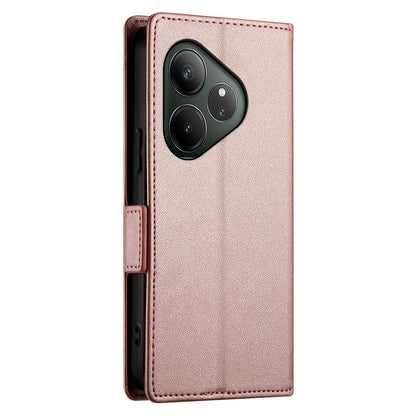 Realme GT 6 Global Magnetic Leather Wallet Case with Card Slots, Stand Function & Full Protection