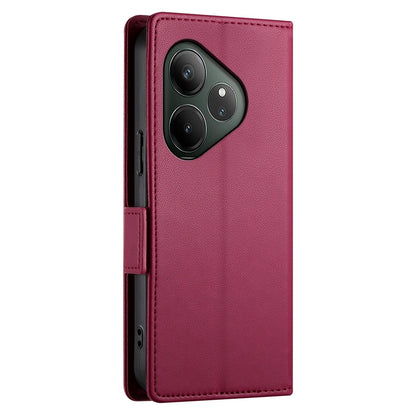 Realme GT 6 Global Magnetic Leather Wallet Case with Card Slots, Stand Function & Full Protection