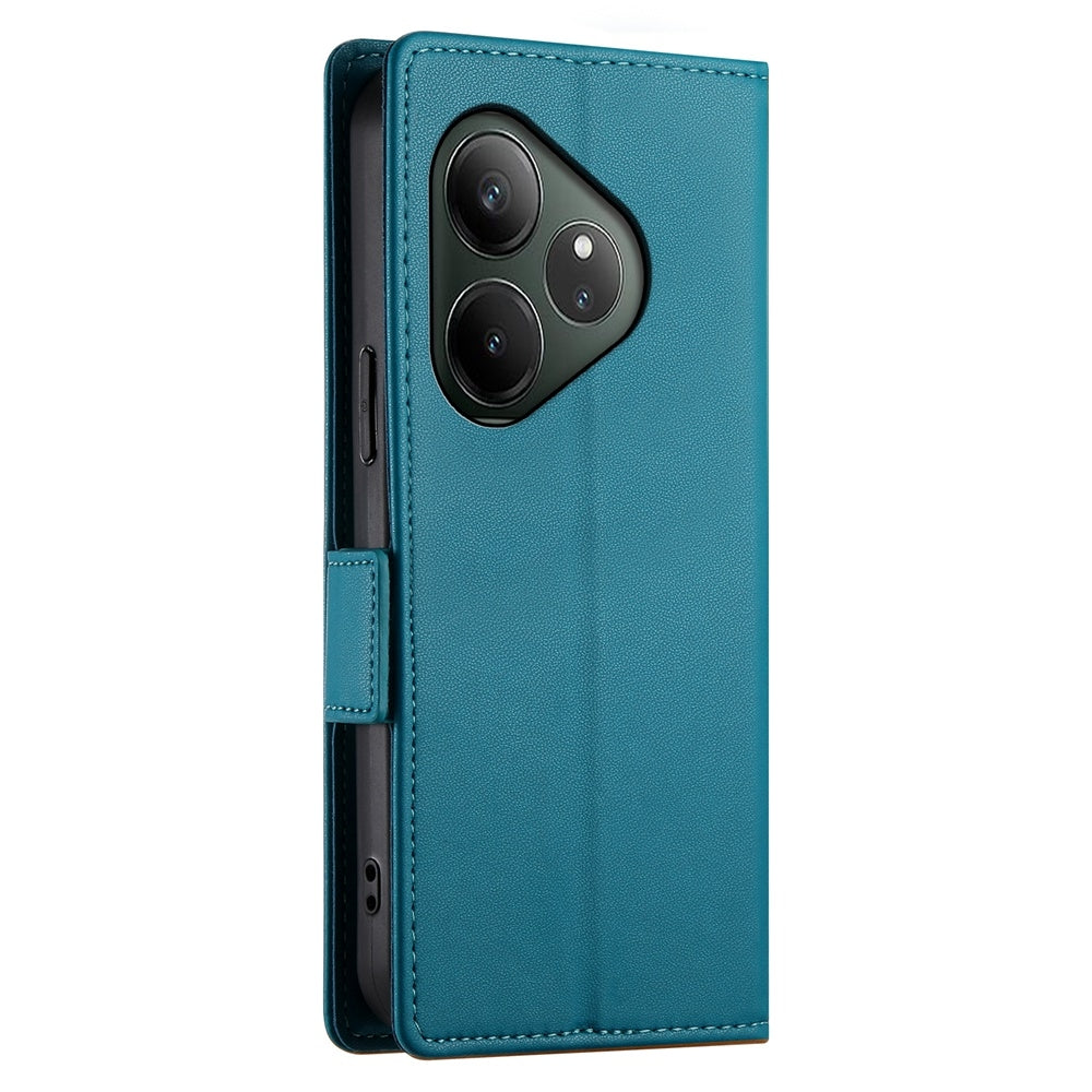 Realme GT 6 Global Magnetic Leather Wallet Case with Card Slots, Stand Function & Full Protection