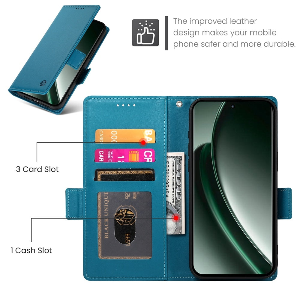 Realme GT 6 Global Magnetic Leather Wallet Case with Card Slots, Stand Function & Full Protection