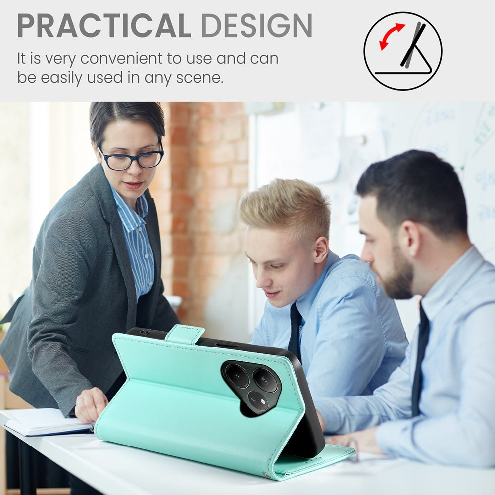 Realme GT 6 Global Magnetic Leather Wallet Case with Card Slots, Stand Function & Full Protection