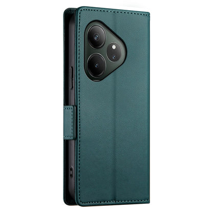Realme GT 6 Global Magnetic Leather Wallet Case with Card Slots, Stand Function & Full Protection