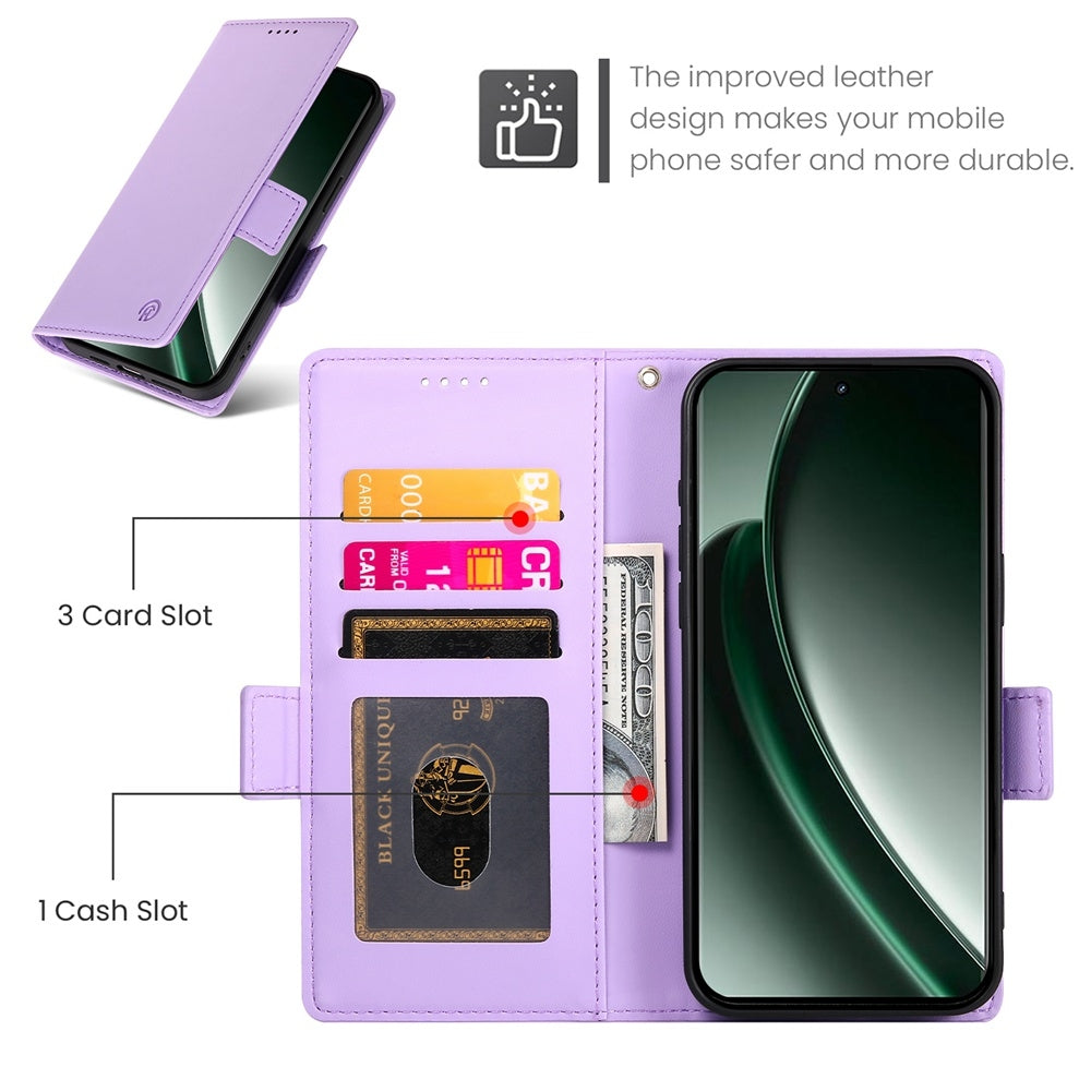 Realme GT 6 Global Magnetic Leather Wallet Case with Card Slots, Stand Function & Full Protection