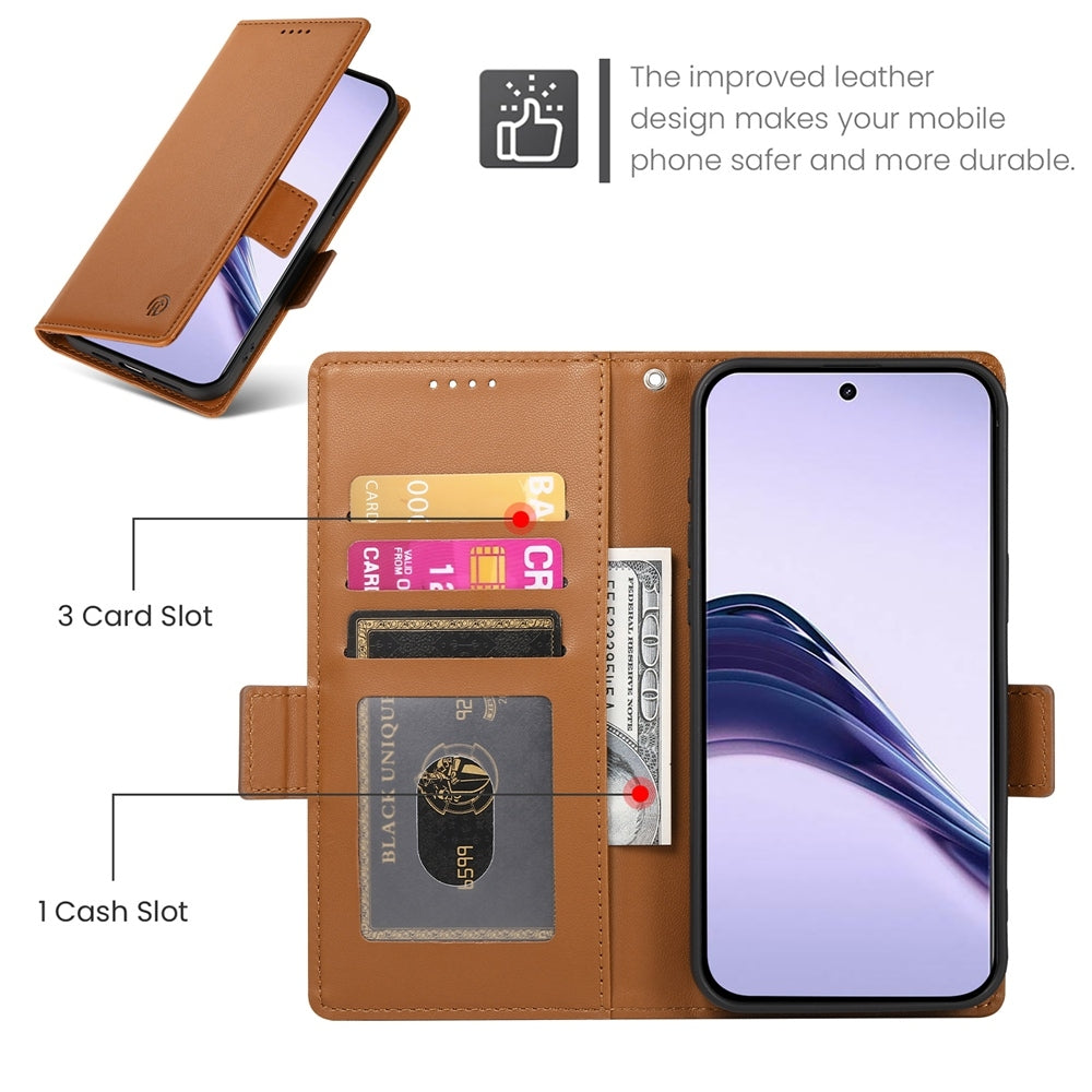 Realme 13 Pro Magnetic Leather Wallet Case with Card Slots, Stand Function & Full Protection