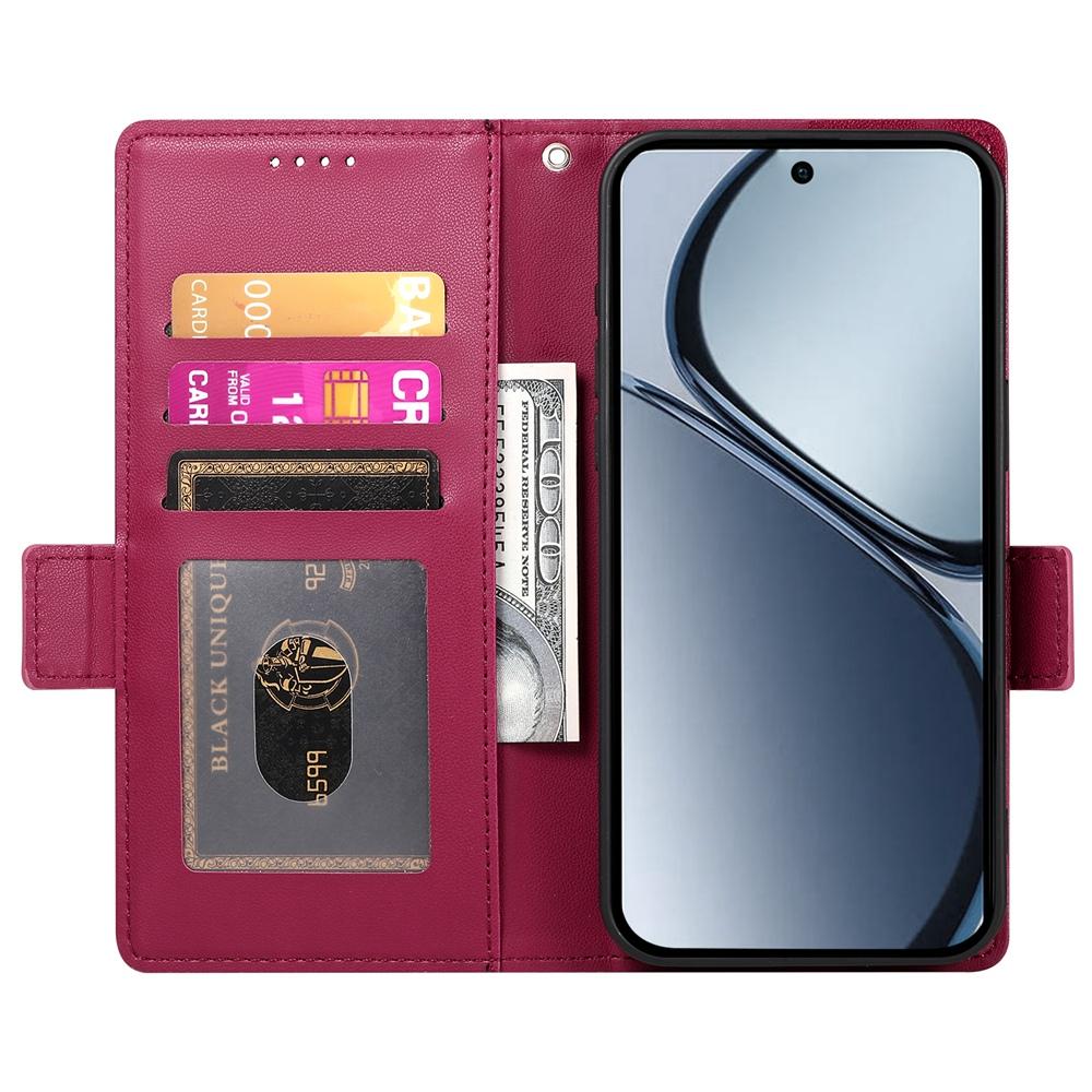 Realme 14x Magnetic Leather Wallet Case with Card Slots, Stand Function & Full Protection