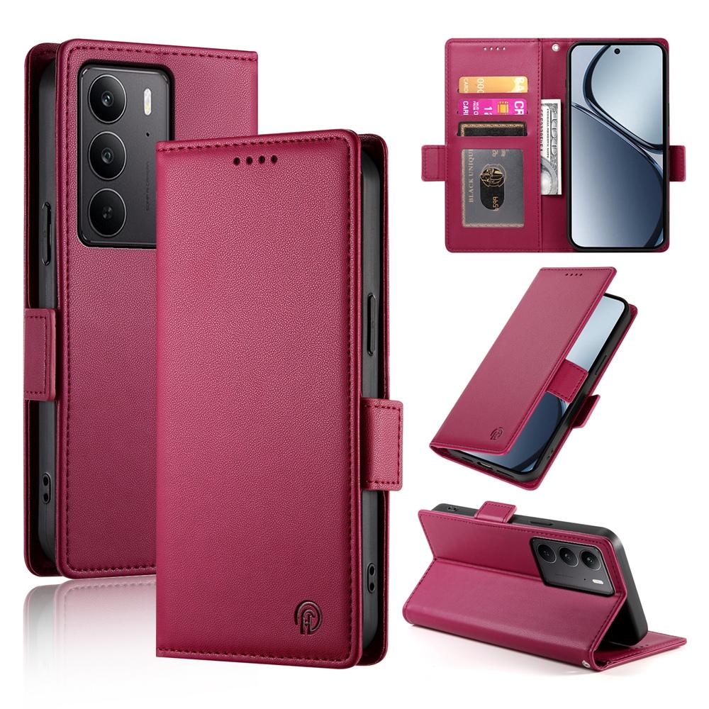 Realme 14x Magnetic Leather Wallet Case with Card Slots, Stand Function & Full Protection