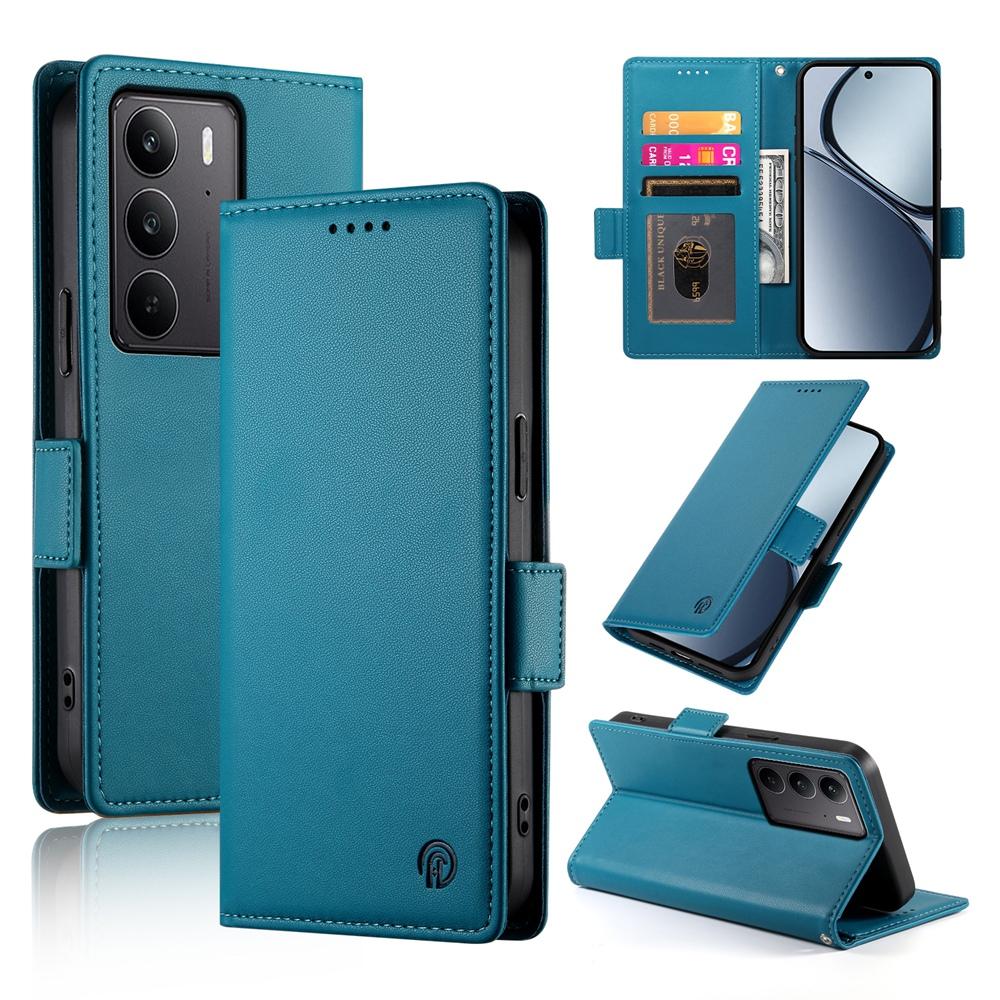 Realme 14x Magnetic Leather Wallet Case with Card Slots, Stand Function & Full Protection