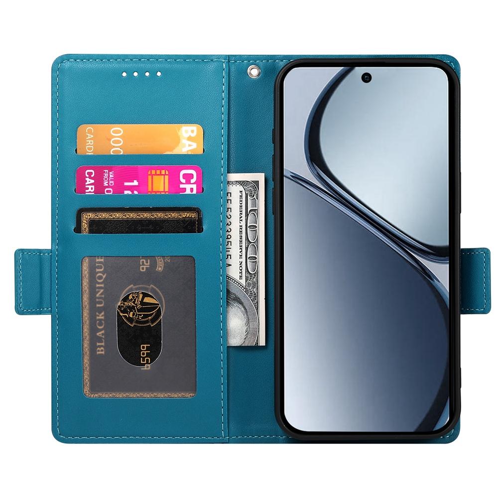 Realme 14x Magnetic Leather Wallet Case with Card Slots, Stand Function & Full Protection