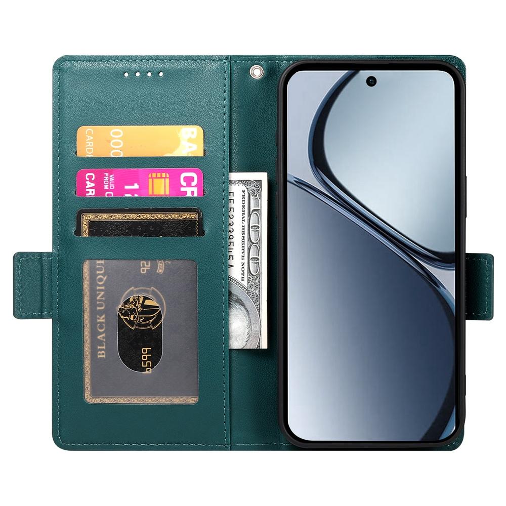 Realme 14x Magnetic Leather Wallet Case with Card Slots, Stand Function & Full Protection