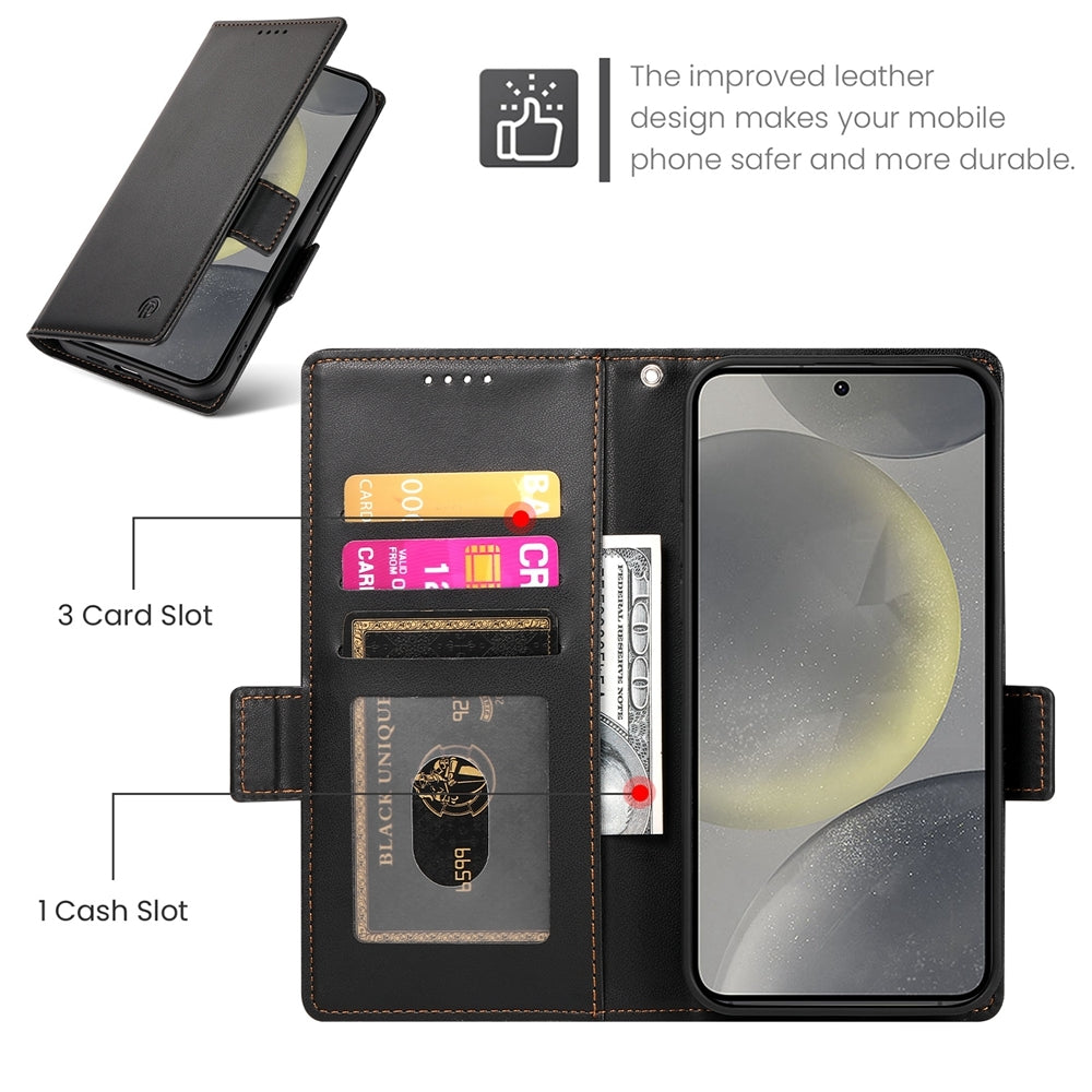 Samsung Galaxy S24 5G Magnetic Leather Wallet Case with Card Slots, Stand Function & Full Protection