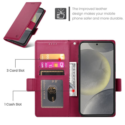 Samsung Galaxy S24 5G Magnetic Leather Wallet Case with Card Slots, Stand Function & Full Protection