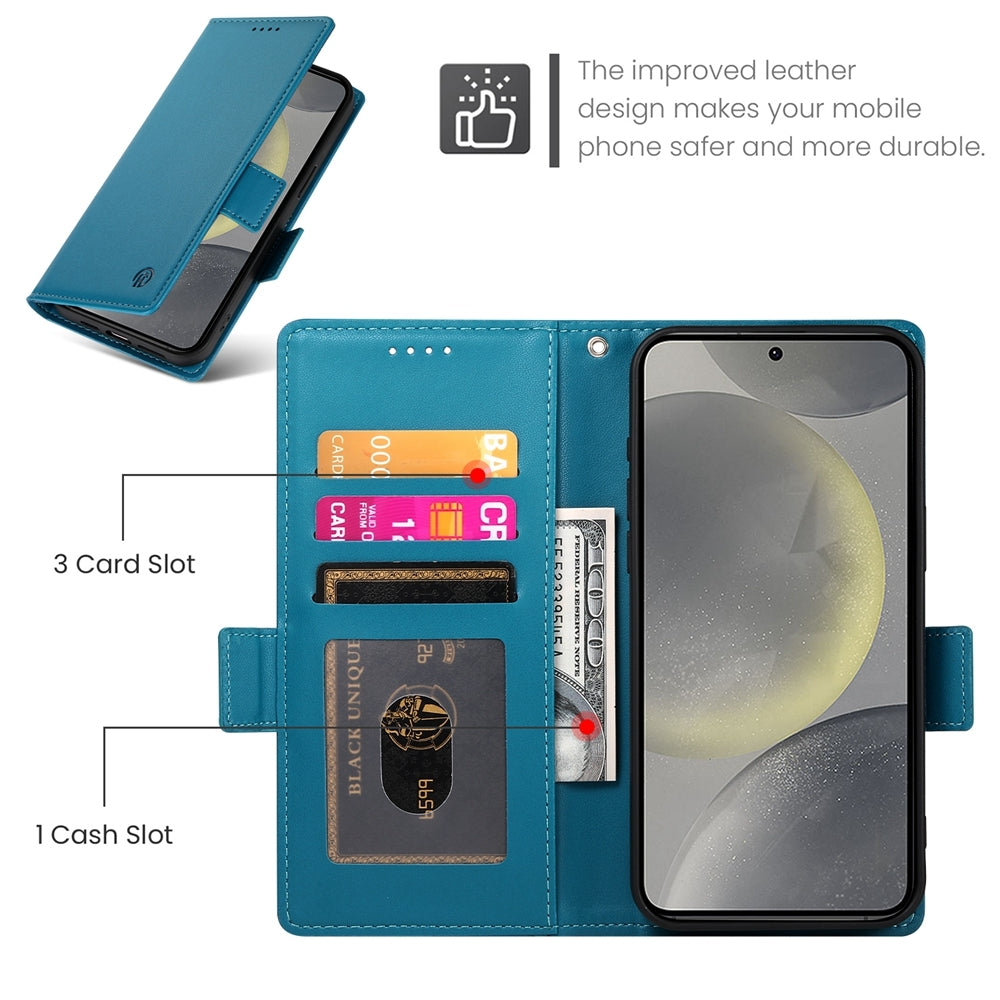Samsung Galaxy S24 5G Magnetic Leather Wallet Case with Card Slots, Stand Function & Full Protection