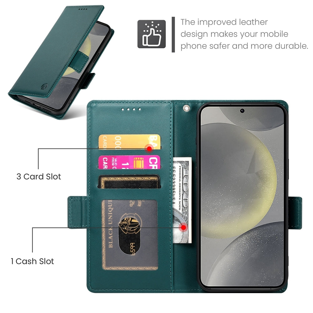Samsung Galaxy S24 5G Magnetic Leather Wallet Case with Card Slots, Stand Function & Full Protection