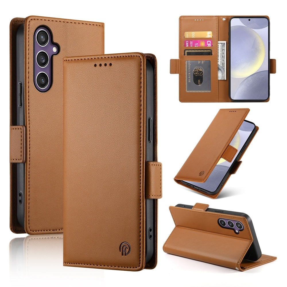 Samsung Galaxy S24+ 5G Magnetic Leather Wallet Case with Card Slots, Stand Function & Full Protection