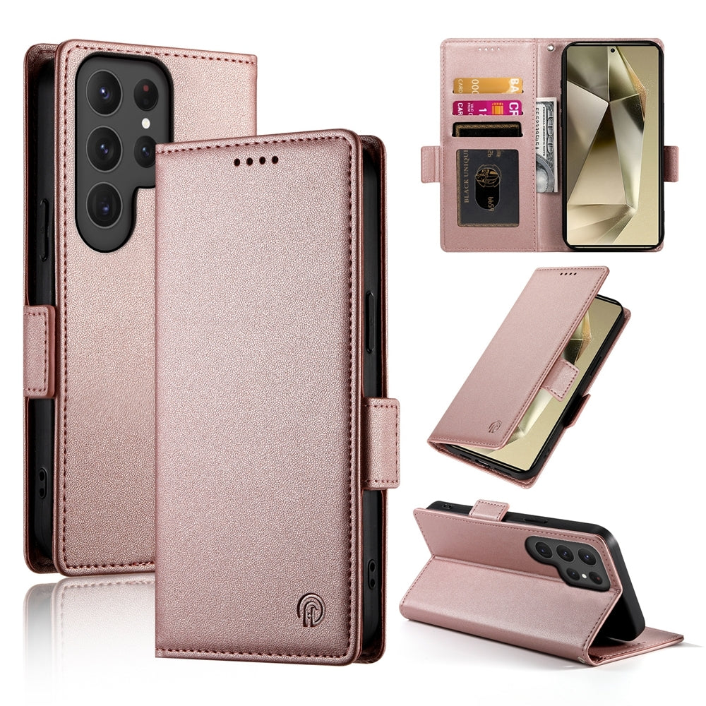 Samsung Galaxy S24 Ultra 5G Magnetic Leather Wallet Case with Card Slots, Stand Function & Full Protection