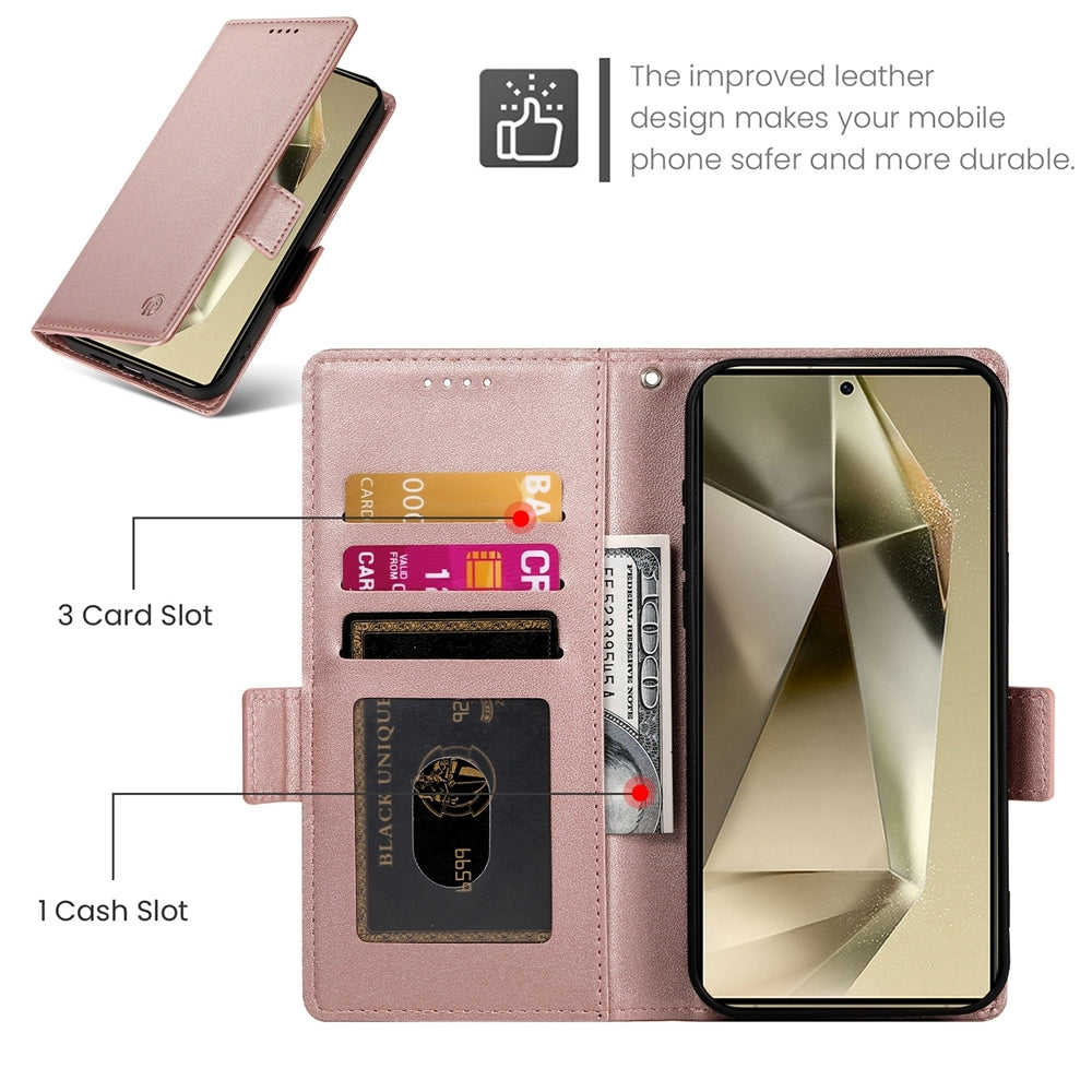 Samsung Galaxy S24 Ultra 5G Magnetic Leather Wallet Case with Card Slots, Stand Function & Full Protection