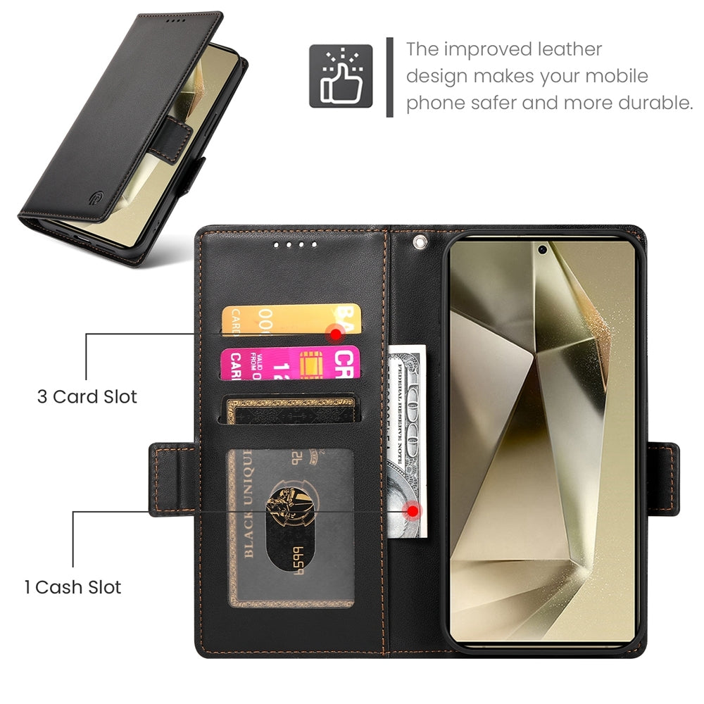 Samsung Galaxy S24 Ultra 5G Magnetic Leather Wallet Case with Card Slots, Stand Function & Full Protection