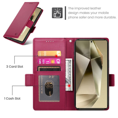 Samsung Galaxy S24 Ultra 5G Magnetic Leather Wallet Case with Card Slots, Stand Function & Full Protection