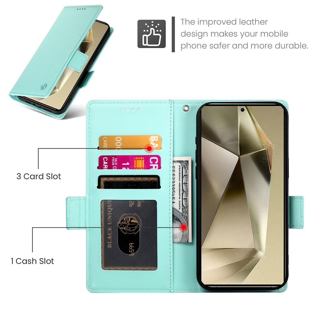 Samsung Galaxy S24 Ultra 5G Magnetic Leather Wallet Case with Card Slots, Stand Function & Full Protection