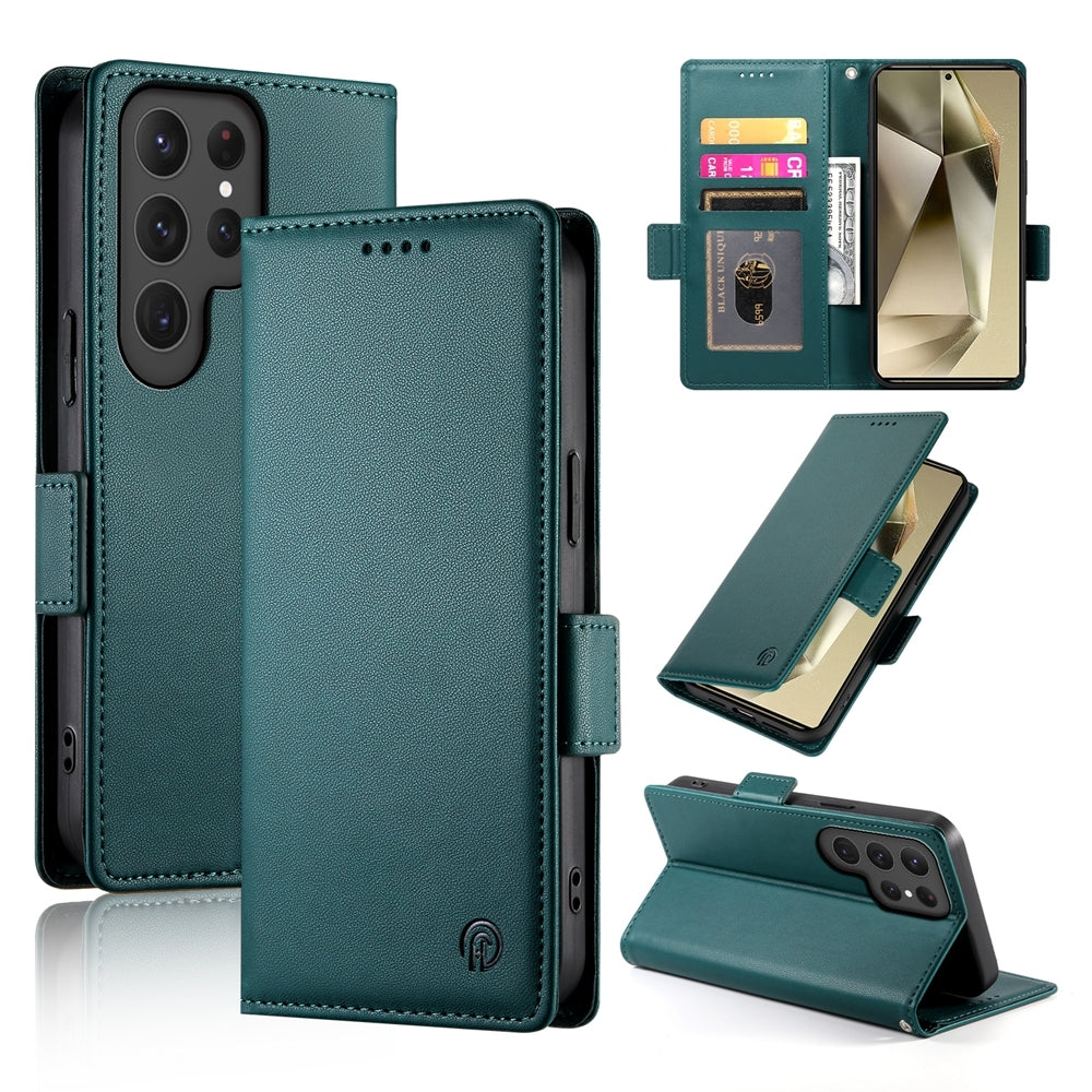 Samsung Galaxy S24 Ultra 5G Magnetic Leather Wallet Case with Card Slots, Stand Function & Full Protection