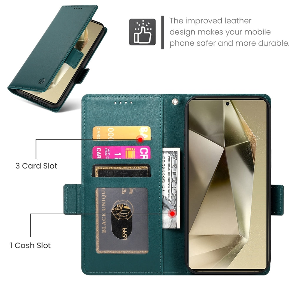 Samsung Galaxy S24 Ultra 5G Magnetic Leather Wallet Case with Card Slots, Stand Function & Full Protection