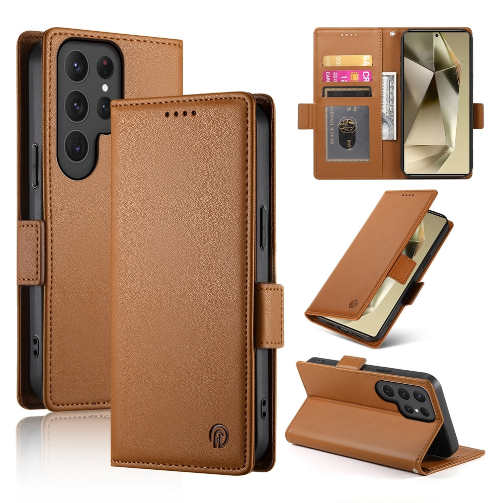 Samsung Galaxy S24 Ultra 5G Magnetic Leather Wallet Case with Card Slots, Stand Function & Full Protection
