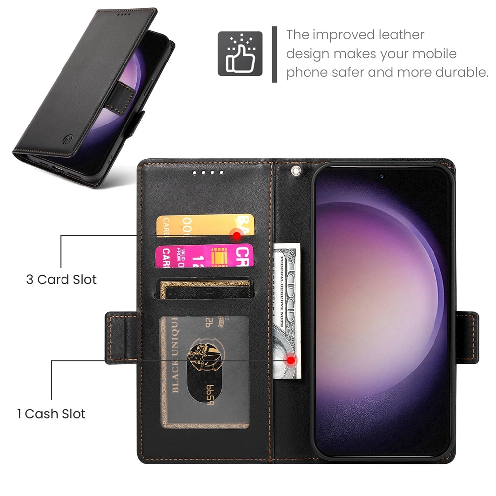Samsung Galaxy S23 5G Magnetic Leather Wallet Case with Card Slots, Stand Function & Full Protection