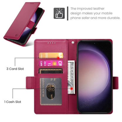 Samsung Galaxy S23 5G Magnetic Leather Wallet Case with Card Slots, Stand Function & Full Protection