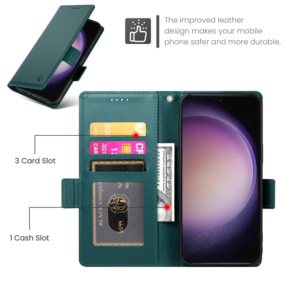 Samsung Galaxy S23 5G Magnetic Leather Wallet Case with Card Slots, Stand Function & Full Protection