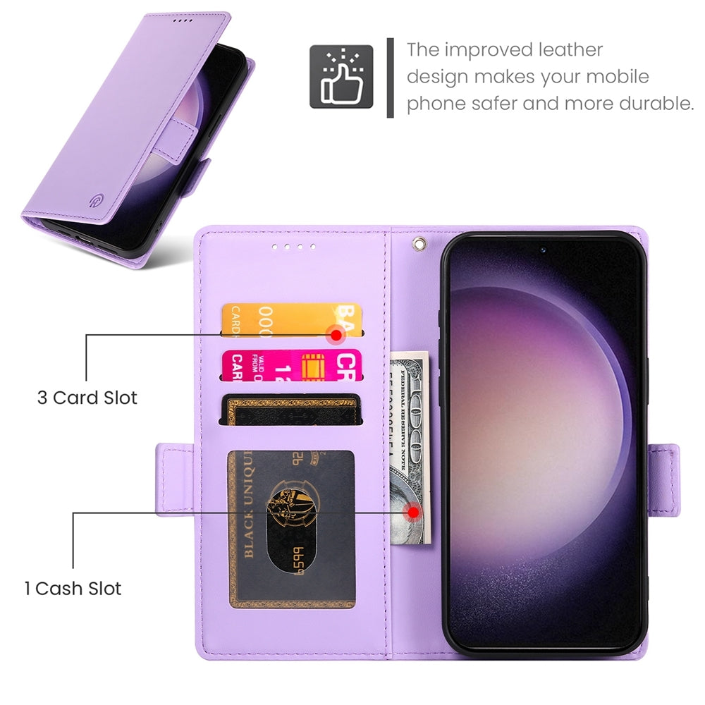 Samsung Galaxy S23 5G Magnetic Leather Wallet Case with Card Slots, Stand Function & Full Protection
