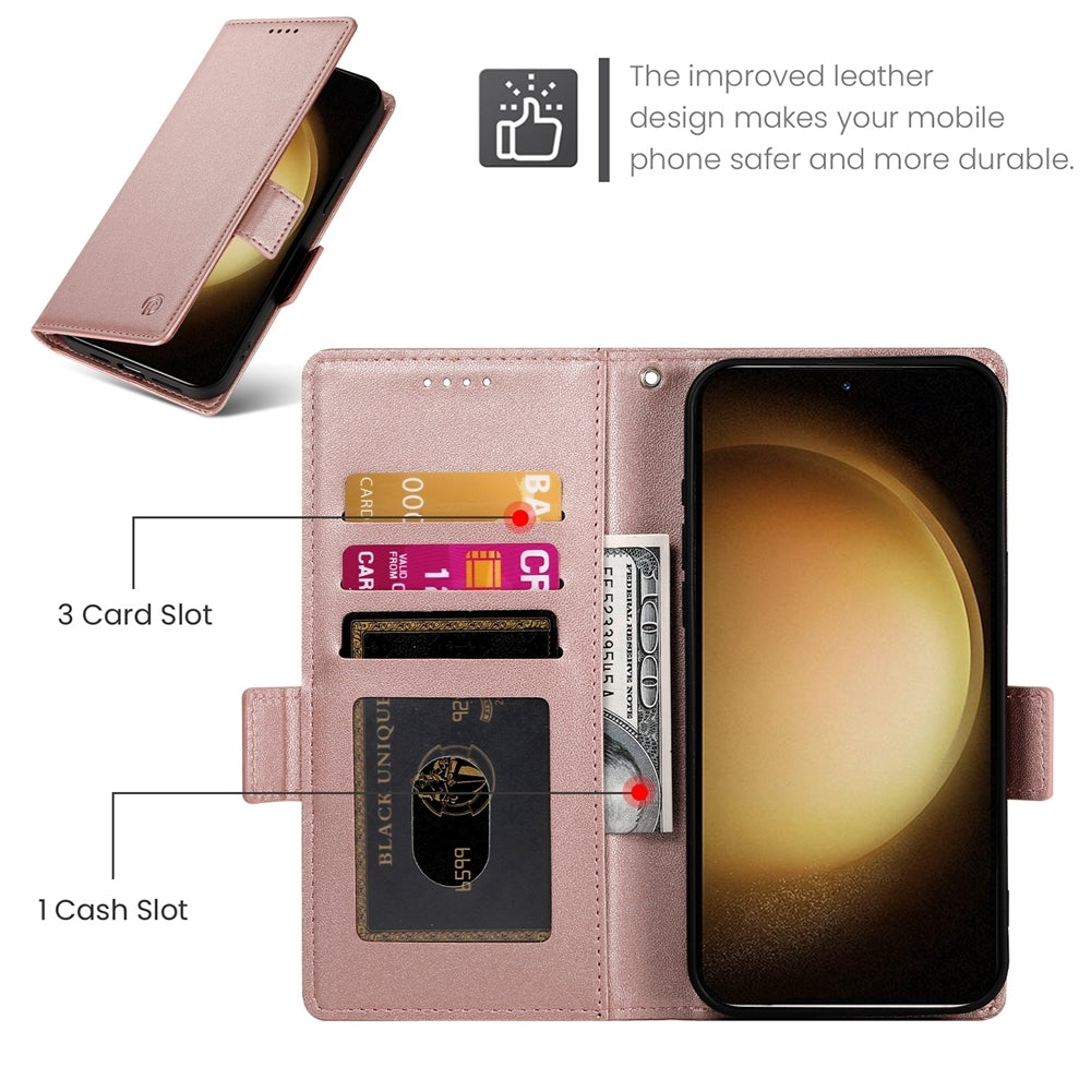 Samsung Galaxy S23+ 5G Magnetic Leather Wallet Case with Card Slots, Stand Function & Full Protection