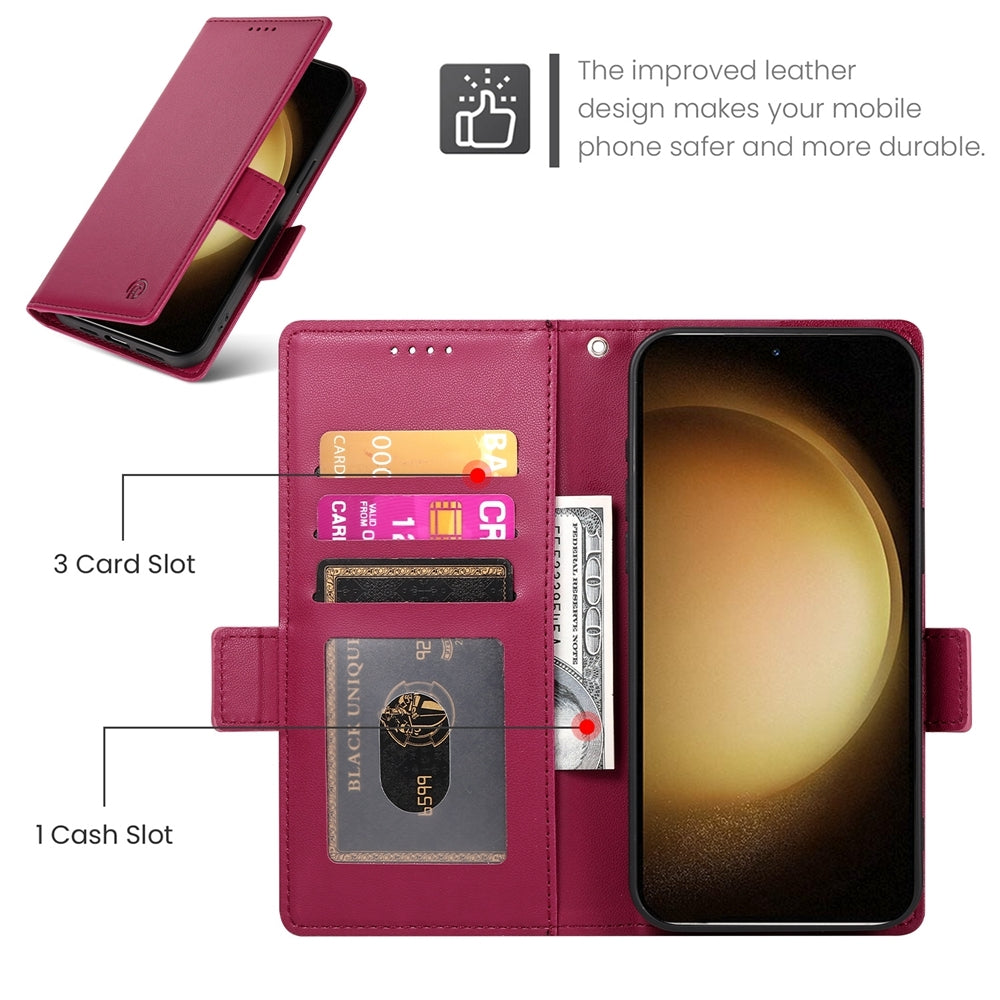 Samsung Galaxy S23+ 5G Magnetic Leather Wallet Case with Card Slots, Stand Function & Full Protection