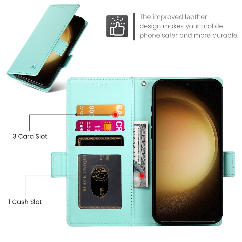 Samsung Galaxy S23+ 5G Magnetic Leather Wallet Case with Card Slots, Stand Function & Full Protection