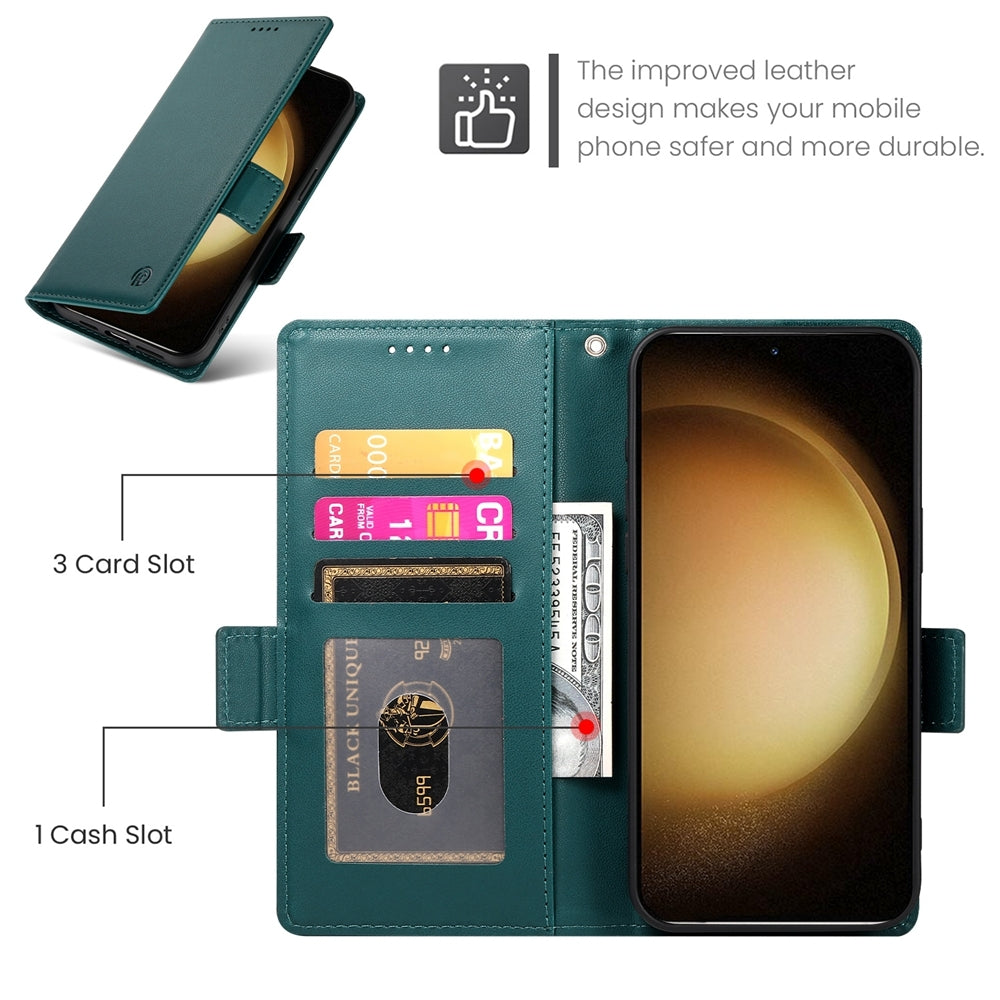 Samsung Galaxy S23+ 5G Magnetic Leather Wallet Case with Card Slots, Stand Function & Full Protection