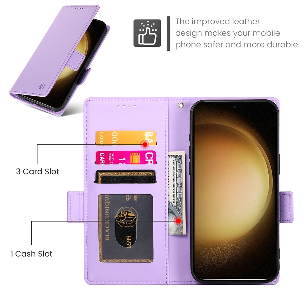 Samsung Galaxy S23+ 5G Magnetic Leather Wallet Case with Card Slots, Stand Function & Full Protection