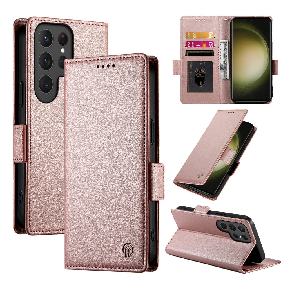 Samsung Galaxy S23 Ultra 5G Magnetic Leather Wallet Case with Card Slots, Stand Function & Full Protection