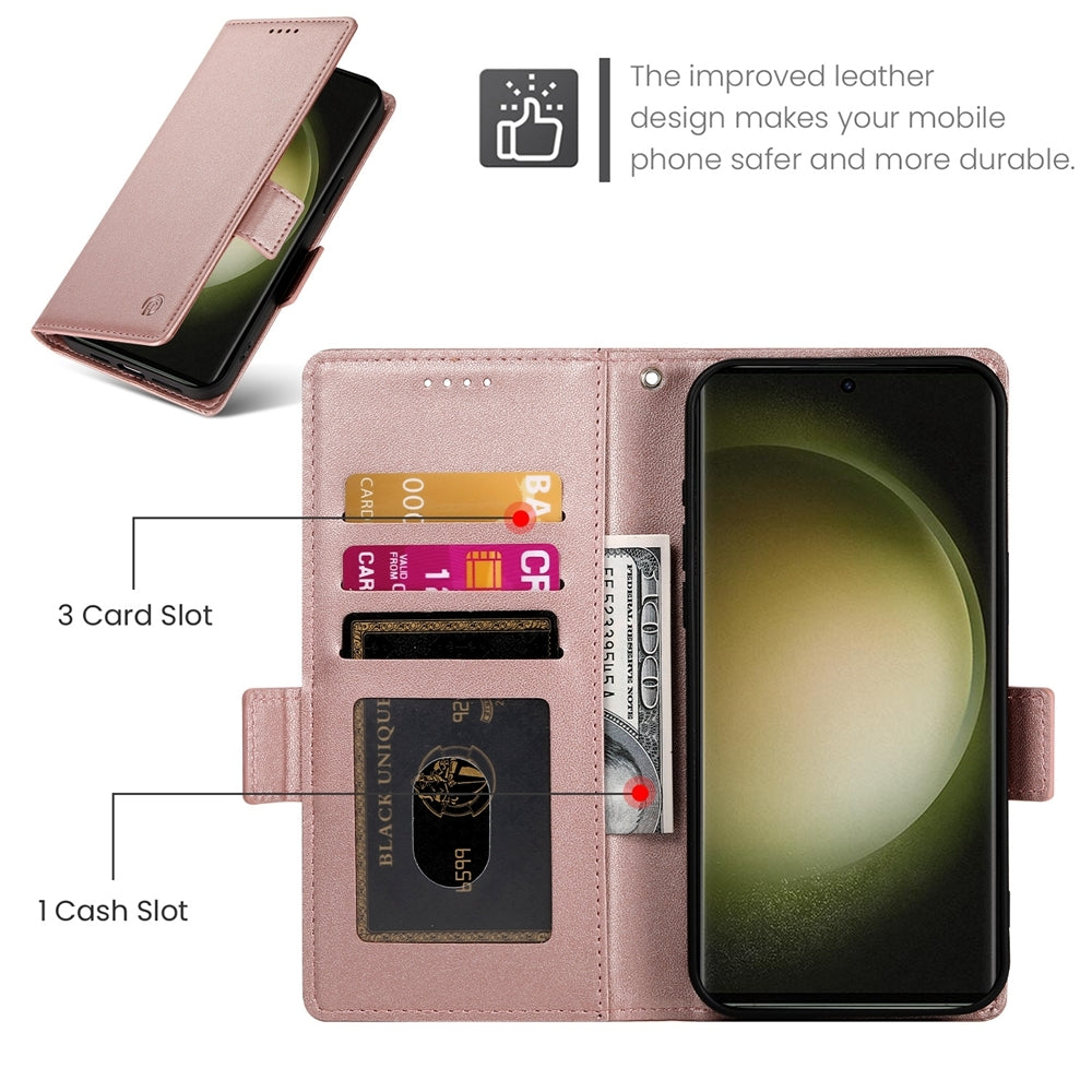 Samsung Galaxy S23 Ultra 5G Magnetic Leather Wallet Case with Card Slots, Stand Function & Full Protection