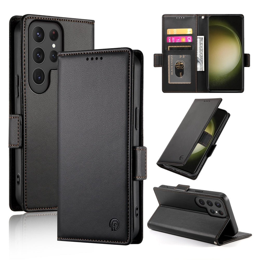 Samsung Galaxy S23 Ultra 5G Magnetic Leather Wallet Case with Card Slots, Stand Function & Full Protection