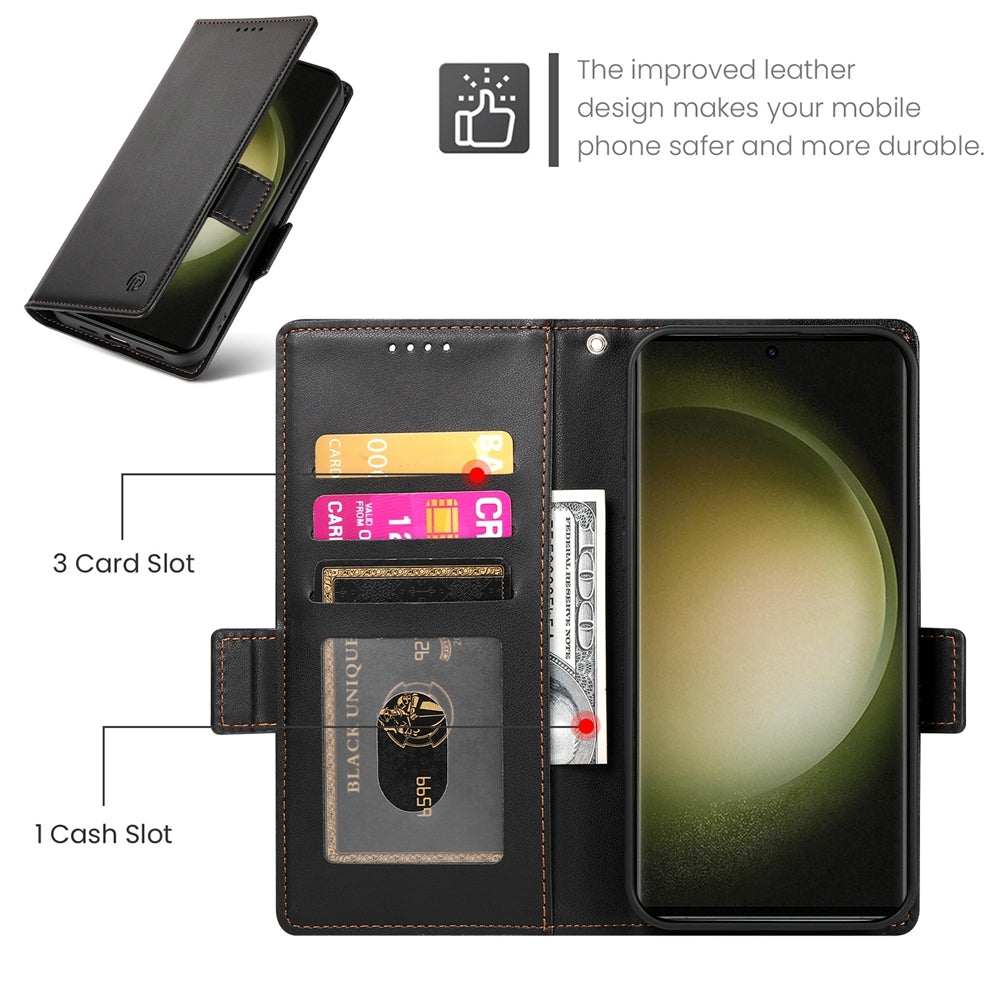 Samsung Galaxy S23 Ultra 5G Magnetic Leather Wallet Case with Card Slots, Stand Function & Full Protection