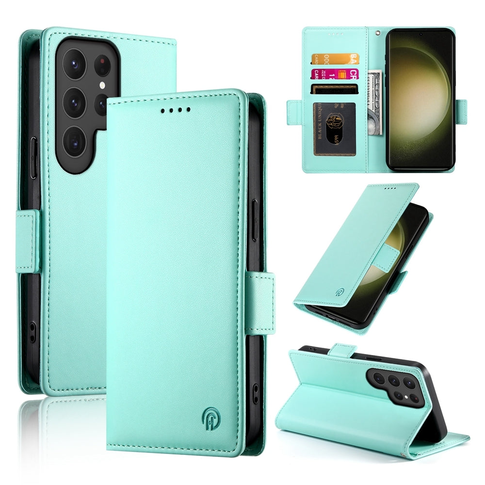 Samsung Galaxy S23 Ultra 5G Magnetic Leather Wallet Case with Card Slots, Stand Function & Full Protection