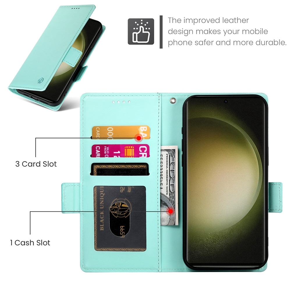 Samsung Galaxy S23 Ultra 5G Magnetic Leather Wallet Case with Card Slots, Stand Function & Full Protection