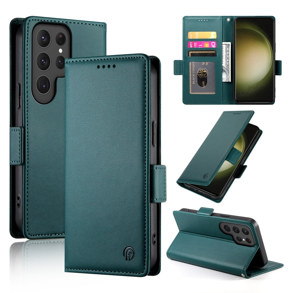 Samsung Galaxy S23 Ultra 5G Magnetic Leather Wallet Case with Card Slots, Stand Function & Full Protection