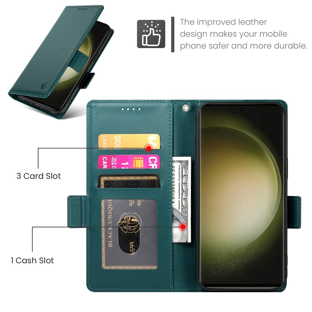 Samsung Galaxy S23 Ultra 5G Magnetic Leather Wallet Case with Card Slots, Stand Function & Full Protection