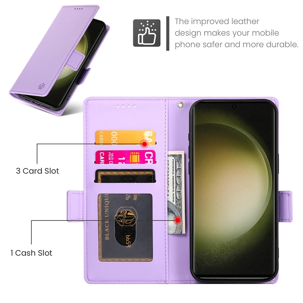 Samsung Galaxy S23 Ultra 5G Magnetic Leather Wallet Case with Card Slots, Stand Function & Full Protection