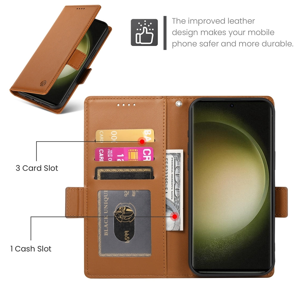 Samsung Galaxy S23 Ultra 5G Magnetic Leather Wallet Case with Card Slots, Stand Function & Full Protection